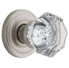Baldwin - 5080.150 FILMORE CRYSTAL KNOB W/ 5048 ROSE - SN  -  Pre-Configured Set With Knobs, Roses, Latch & 2 1/8 Adapter 5080150