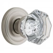 Baldwin<br />5080.150 FILMORE CRYSTAL KNOB W/ 5048 ROSE - SN  -  Pre-Configured Set With Knobs, Roses, Latch & 2 1/8 Adapter 5080150