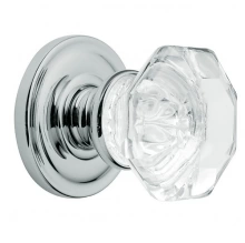 Baldwin - 5080.260 FILMORE CRYSTAL KNOB W/ 5048 ROSE - Pol.  - Complete Pre-Configured Set With Knobs, Roses, Latch & 2 1/8 Adapter 5080260