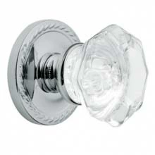 Baldwin - 5080.260 w/ 5004 Rose - FILMORE CRYSTAL KNOB WITH 5004 ROPE ROSE - Polished Chrome 5080260