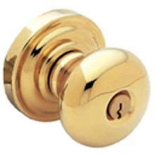 Baldwin - 5205.003 - Classic Knob - Keyed Entry with Classic Rose, Lifetime Polished Brass Finish 5205003 Quick Ship
