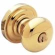 Baldwin<br />5205.031 - Classic Knob - Keyed Entry with Classic Rose, Non-Lacquered Brass Finish 5205031 Quick Ship