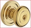Baldwin<br />5210.003 - Colonial Knob - Keyed Entry with Classic Rose, Lifetime Polished Brass Finish 5210003 Quick Ship