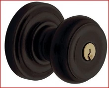 Baldwin - 5210.102 - Colonial Knob - Keyed Entry with Classic Rose, Oil Rubbed Bronze Finish 5210102 Quick Ship