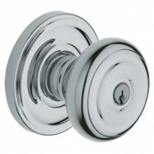 Baldwin<br />5210.260. - Colonial knob w/ Classic rose - Keyed Entry - Polished Chrome 5210260 Quick Ship