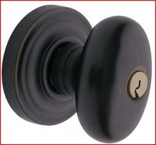 Baldwin - 5225.102 - Egg Knob - Keyed Entry with Classic Rose, Oil-Rubbed Bronze Finish 5225102 Quick Ship