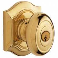 Baldwin - 5237.031. - BETHPAGE KNOB W/ BETHPAGE ROSE - KEYED ENTRY - NON-LACQUERED BRASS 5237031 Quick Ship