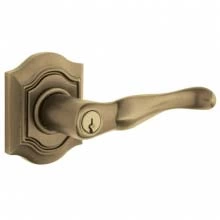 Baldwin<br />5237.050 - Bethpage Lever w/ Bethpage Rose - Keyed Entry - Satin Brass & Black 5237050 Quick Ship