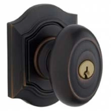 Baldwin - 5237.102. - BETHPAGE KNOB W/ BETHPAGE ROSE - KEYED ENTRY - OIL RUBBED BRONZE 5237102 Quick Ship