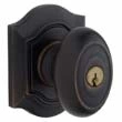 Baldwin<br />5237.402 - BETHPAGE KNOB W/ BETHPAGE ROSE - KEYED ENTRY - DISTRESSED OIL RUBBED 5237402 Quick Ship