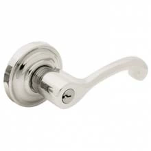 Baldwin<br />5245.055 - Classic Lever w/ Classic Rose - Keyed Entry - Lifetime Polished Nickel 5245055 Quick Ship