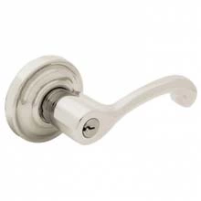 Baldwin - 5245.056 - Classic Lever w/ Classic Rose - Keyed Entry - Lifetime Satin Nickel 5245056 Quick Ship