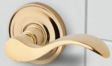 Baldwin - 5455V.031.PASS - Wave Lever w/ 5048 Rose Non Lacquered Brass 5455V031PASS