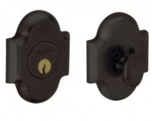 Baldwin - 8252.402 Single Cylinder Deadbolt IN-STOCK - ARCHED DEADBOLT FOR 2 1/8" DOOR PREP - DISTRESSED OIL RUBBED BRONZE 8252402