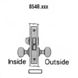 Baldwin<br />8540 - SMALL CASE KNOB X KNOB INTERIOR MORTISE LOCK - PRIVACY - 2 1/2" BACKSET