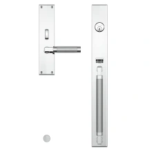 Baldwin<br />6972.LENT - Gramercy Knurled Full Escutcheon Handleset Trim with L030 Lever - Mortise LH Entry Quick Ship