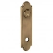 Baldwin<br />R032.050 - 10" ARCHED ROSE - ENTRY OR PASSAGE/PRIVACY - SATIN BRASS AND BLACK R032050