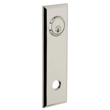 Baldwin - R035.055 - 10" RECTANGULAR ROSE - ENTRY OR PASSAGE/PRIVACY - LIFETIME POLISHED NICKEL R035055