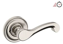 Baldwin - 5445V.056.PASS IN STOCK - Classic Lever with 5048 Rose - Passage Set, Lifetime (PVD) Satin Nickel Finish 5445V056PASS Quick Ship