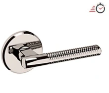 Baldwin - L015.055.PASS IN STOCK - L015 Lever w/ R016 Rose - Passage Set, Lifetime (PVD) Polished Nickel Finish L015055PASS Quick Ship