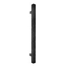 First Impressions Custom Door Pulls - BLD125 HMRSAL - Boulder 125 - Door Pull - 1-1/4" Solid Square Hammered Grip and Fixed Smooth Straight Square Mounts in Aluminum