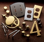 BALDWIN HINGES, KNOCKERS, NUMBERS, BUTTONS, BOLTS, CREMONE, ROLLER CATCH, PULL PLATES, STOPS, & MORE