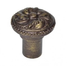 Carpe Diem Cabinet Knobs - 1045 - Acanthus &amp; Beaded 1 1/8" Knob Rosette Style 