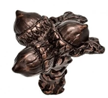 Carpe Diem Cabinet Knobs - 2070  1-7/8" - Triple acorn & oak leaf large knob 