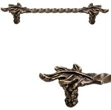 Carpe Diem Cabinet Knobs - 2092   24-3/4"  - Oak leaf 22" o.c. approx w/ 3/8" twist center long pull