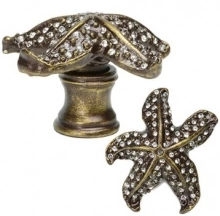 Carpe Diem Cabinet Knobs - 2610 1 9/16th" - Neptune Starfish small knob made with Swarovski Crystals 