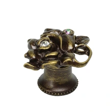 Carpe Diem Cabinet Knobs<br />2308 1-5/8"  - Medium Rose Knob with Swarovski Crystals