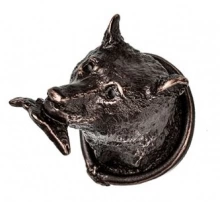 Carpe Diem Cabinet Knobs - 2502   2-1/8"  - Large Bear Head knob with fish in mouth 