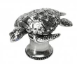 Carpe Diem Cabinet Knobs<br />2654   1-15/16th" - Neptune Sea Turtle knob with Swarovski Crystals