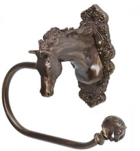 Carpe Diem Cabinet Knobs - 3812   7"  - Horse with tularosa back plate swing tissue holder right