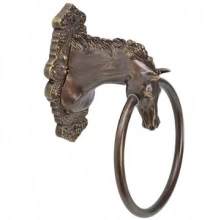 Carpe Diem Cabinet Knobs - 3816   8-1/2"  - Horse with tularosa back plate full towel ring