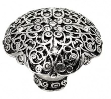 Carpe Diem Cabinet Knobs - 4515  2 1/16"  - Monticello over sized knob with Swarovski Crystals