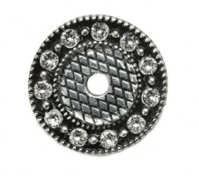 Carpe Diem Cabinet Knobs - 6144   14 1/4" - Queen Anne round back plate with Swarovski Crystals