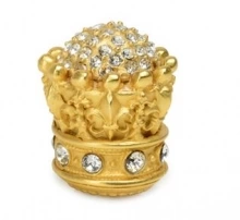 Carpe Diem Cabinet Knobs - 6305    1-1/8"  - Queen Elizabeth large knob with spread out Swarovski Crystals