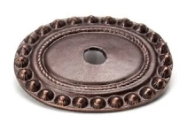 Carpe Diem Cabinet Knobs - 683  2" - Beaded large oval escutcheon