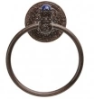 Carpe Diem Cabinet Knobs<br />7021   5-3/4"  - King George full towel smooth ring with semi-precious stones