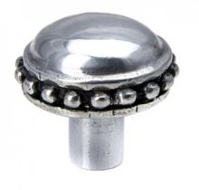 Carpe Diem Cabinet Knobs - 708  1 1/4"  - Classic large round knob with beaded rim 