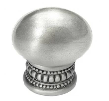 Carpe Diem Cabinet Knobs - 726   1-3/8" - Classic large oval knob w/ beaded treatment on bottom