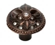 Carpe Diem Cabinet Knobs<br />7605B   1-7/16" - Versailles large Round Knob Fleur De Lys with Swarovski Crystals