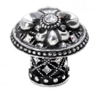 Carpe Diem Cabinet Knobs<br />7609   1-17/16" - Versailles large Round knob Fleur De Lys decorative column foot with Swarovski Crystals 