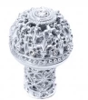 Carpe Diem Cabinet Knobs<br />7615  1-7/16" - Versailles large Round Knob Fleur De Lys open basket with Swarovski Crystals