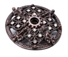 Carpe Diem Cabinet Knobs - 7628   2-1/8" - Versailles large round escutcheon with Swarovski Crystals