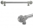 Carpe Diem Cabinet Knobs 7650   24" <br />Versailles large finial 22" c to c appliance/long pull; 5/8" smooth bar with Swarovski Crystals