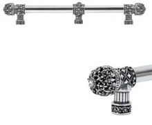Carpe Diem Cabinet Knobs - 7672   14-1/2"  - Versailles small finial 12" c to c appliance/long pull; 5/8" smooth bar & center brace with Swarovski Crystals