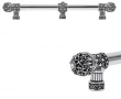 Carpe Diem Cabinet Knobs<br />7673   18"  - Versailles small finial 18" c to c appliance/long pull; 5/8" smooth bar & center brace with Swarovski Crystals 