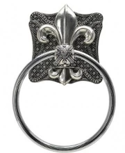 Carpe Diem Cabinet Knobs - 7733  5-3/4" - Versailles full towel ring with Swarovski Crystals 